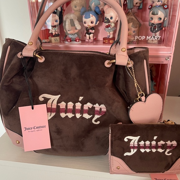 Juicy Couture Handbags - Juicy Couture Brown and Pink Shoulder Bag